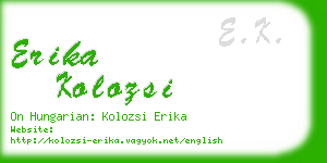 erika kolozsi business card